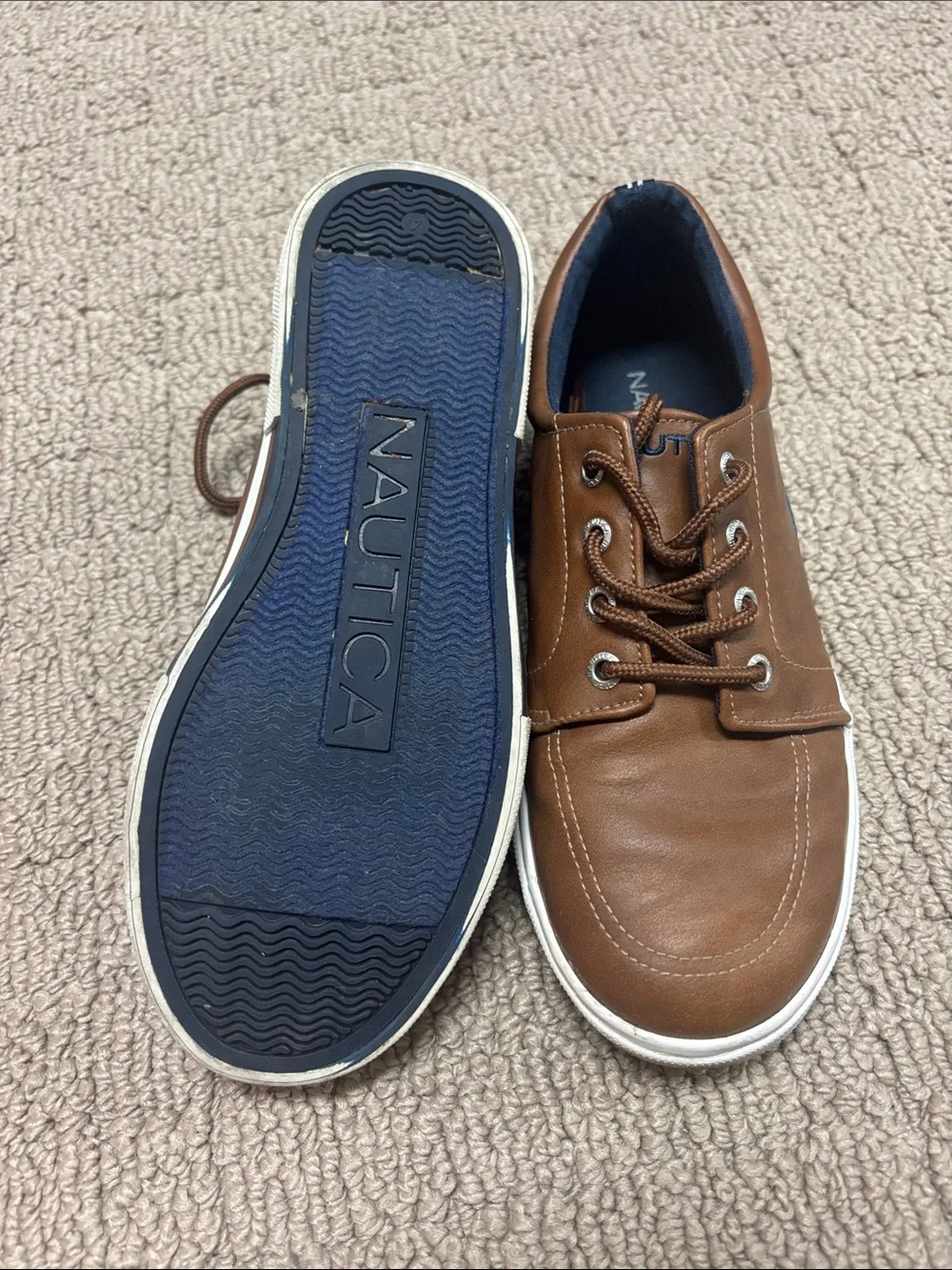 Brown Leather Casual Boys Sneakers